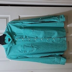 Talbots aqua color shirt.
